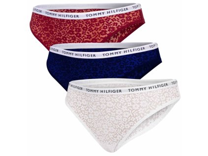 Tommy Hilfiger dámske bikini 3ks- UW0UW04513 0WE 3P FULL LACE BIKINI (Veľkosť L)