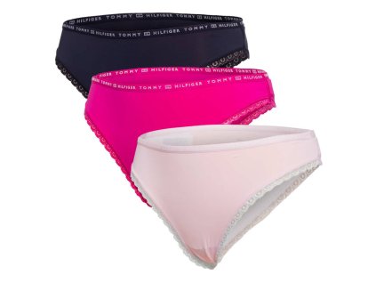 Tommy Hilfiger dámske bikini 3ks- UW0UW02825 0XF 3P BIKINI MIKRO LACE (Veľkosť XS)