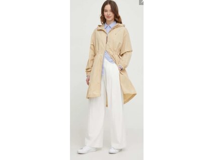 Prechodná oversize bunda Tommy Hilfiger dámska,béžová farba,WW0WW41883 nastaviteľná veľkosť pása (Veľkosť XS)