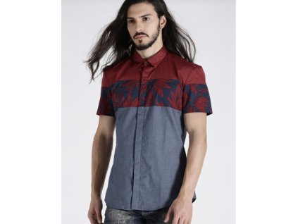 Pánska košeľa Antony Morato Slim Fit Colourblocked Casual Shirt modrá (Veľkosť XS)