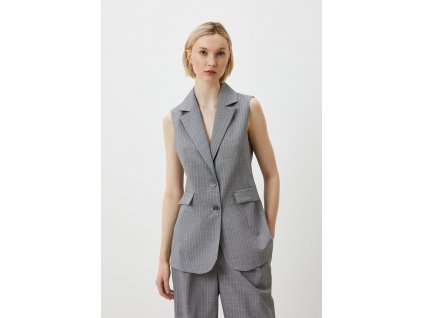 Dámska vesta Rinascimento sivá s ružovými a striebornými pásikmi (Veľkosť XL)