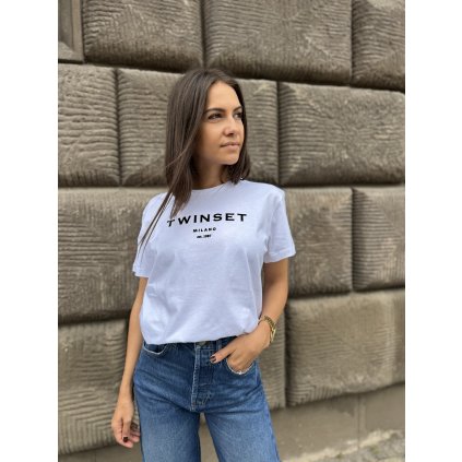 Dámské triko s logem Twinset - 252TP2050 bílé