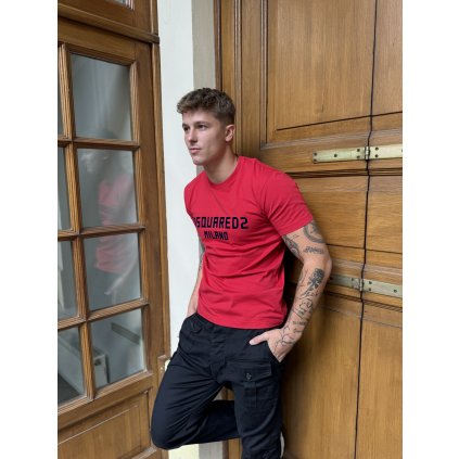 Pánské triko DSQUARED - S74GD1418 D20020  červené