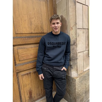 Pánská mikina DSQUARED - S74GU0889 D2501 modrá