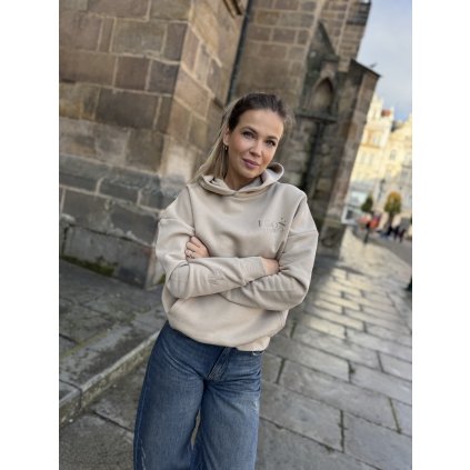Mikina ICON CLUB s kapucí - béžová