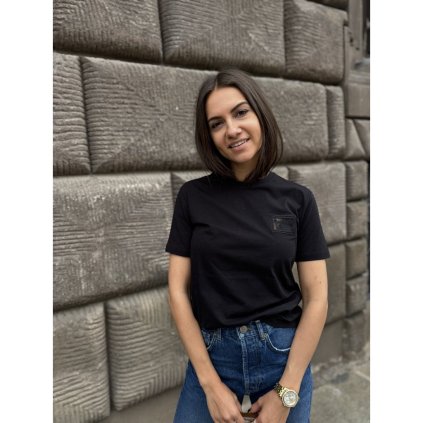 Dámské triko s krajkou Twinset - 252TP2051 černé