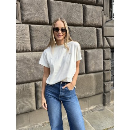 Dámské triko s kamínkovým logem Twinset  - 252TP2057 krémové