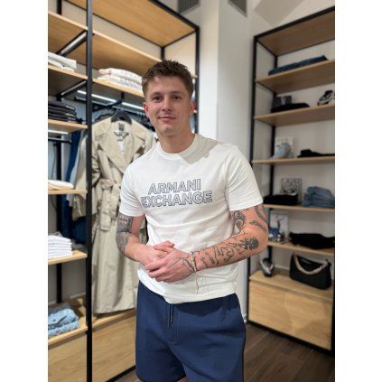 Pánské triko Armani Exchange - XM002413 AF10361 U0009 bílé