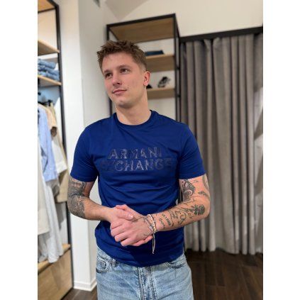 Pánské triko Armani Exchange - XM002413 AF10361 UB131 modré
