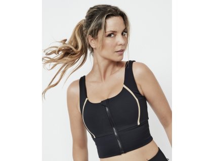 sports bra with front closure by pilar rubio st762 004 black