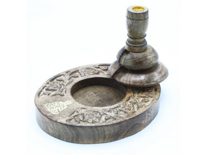 Med Mango Wood Backflow Burner Buddha