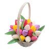 Mýdlová kytice s tulipány v košíku