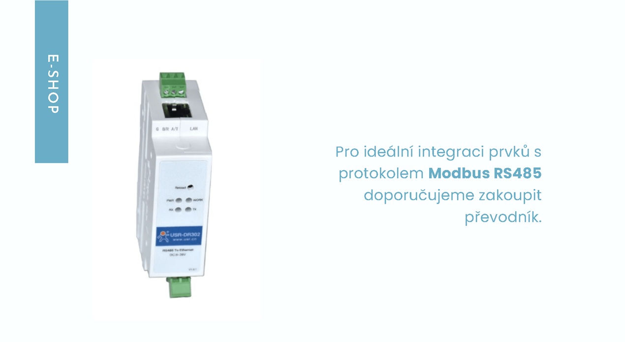 Modbus RS485 ↔ LAN převodník pro chytrou integraci