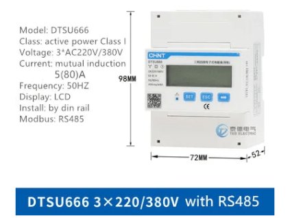 Elektroměr CHINT, 3x220V/80A, Modbus