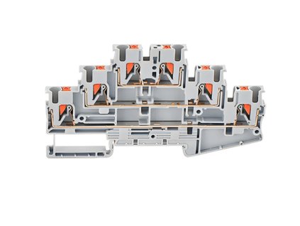 Svorka třipatrová na DIN šedá do 2,5 - 10ks