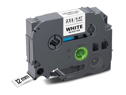 Páska pro Brother 12mm černá/bílá