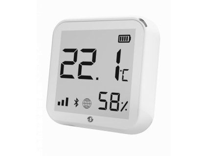 Shelly Plus HT bateriovy snimac teploty a vlhkosti s displejem WiFi bily 1