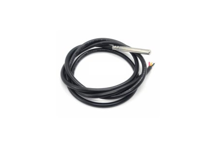 12166 Teplotni cidlo vodeodolne DS18B20 cerne delka 1m