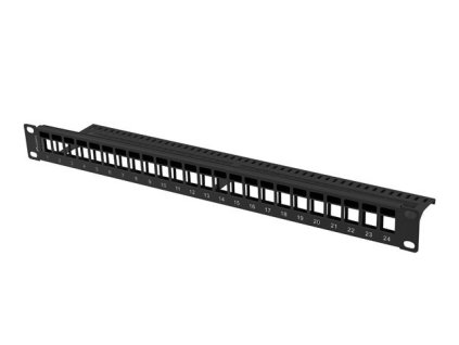 Patch panel 24 Port 1U 19 prazdny Lanberg PPKS 1024 B pro Keystone 1