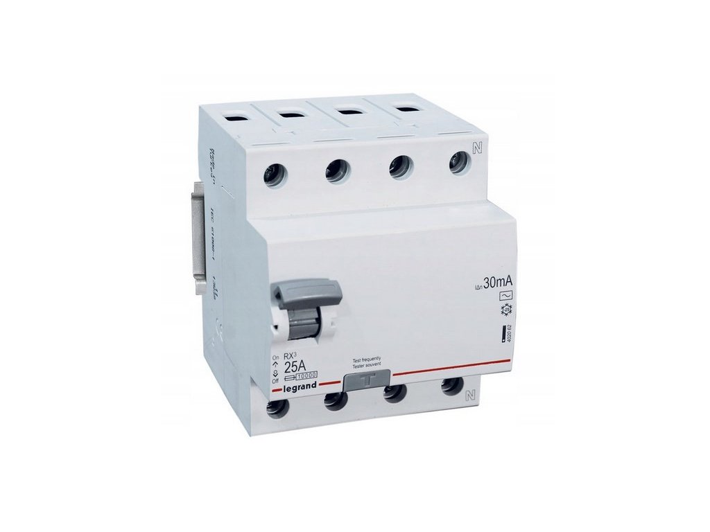 Residual current circuit breaker Legrand 4P 25A 0.03A type AC P304 RX3