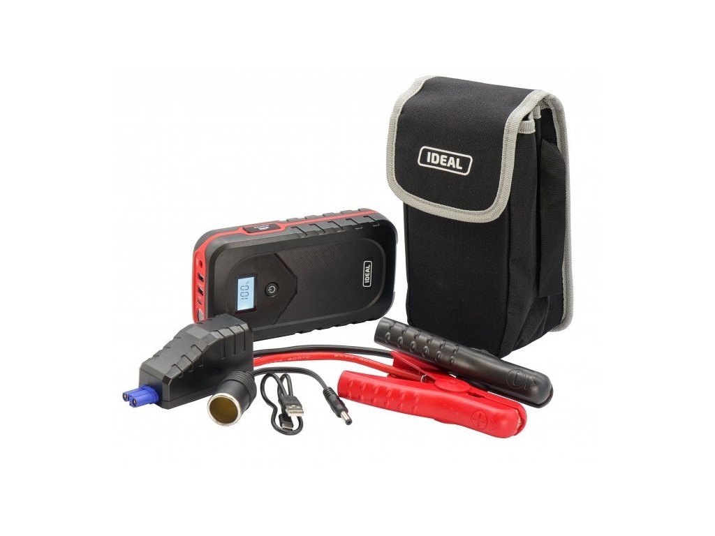 Jump start device model: X-STARTER 15 LiPo PRO, battery type: Li-Ion, voltage: 12V, start current: 600A, peak start current: 1200A, weight: 0.9 kg