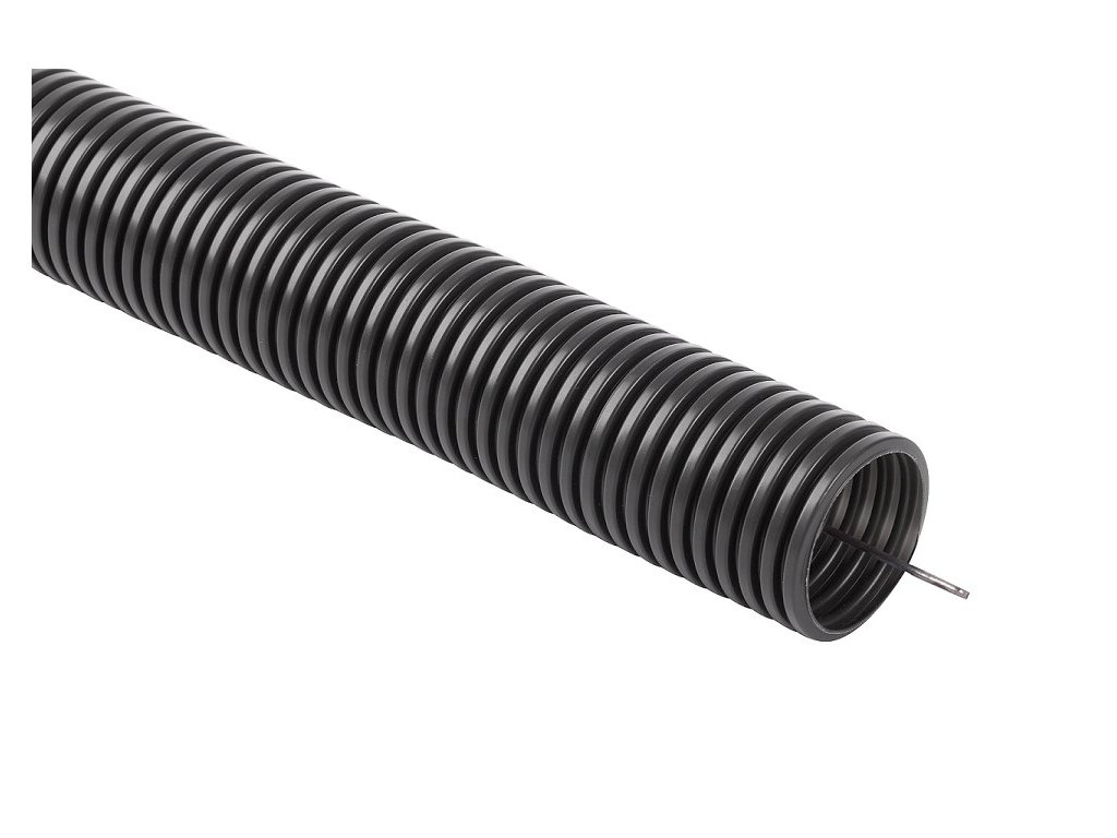 Flexible corrugated installation pipe, PVC conduit, UV, 320N with remote control 32/26 50m