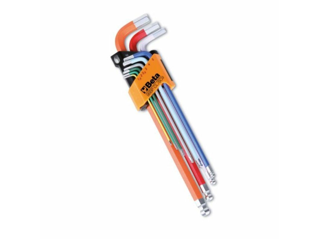 BETA Allen key set with ball end 9pcs/1.5-10mm COLOR/ 96BPCL-SC9