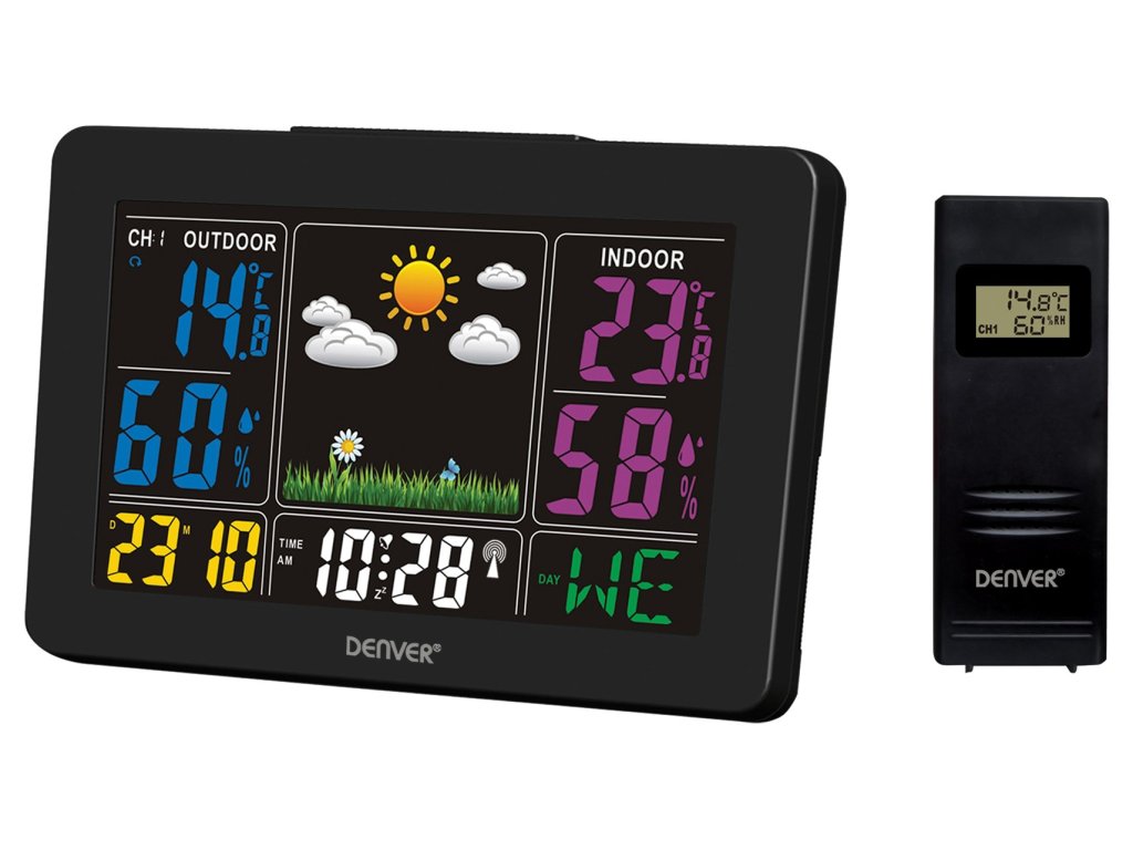 Denver WS-540 Color Weather Station with Outdoor Sensor Black