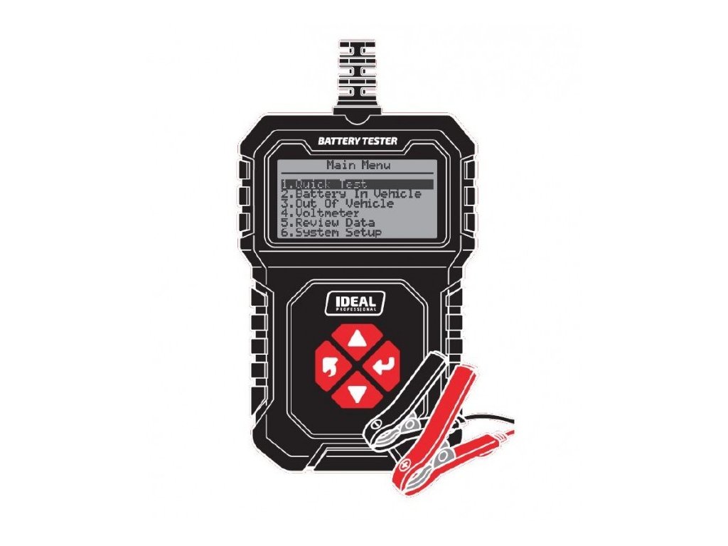 Digital battery tester, 12V, 100-2000 EN, supported battery types: AGM, EFB, GEL, WET, charging system test, starter test