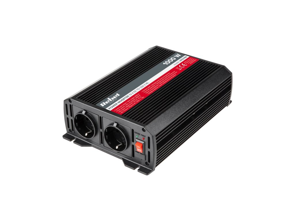 Inverter REBEL 12V/230V 1000W 2 sockets type F : German