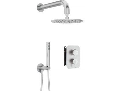 Concealed shower set with mixer box - with overhead shower