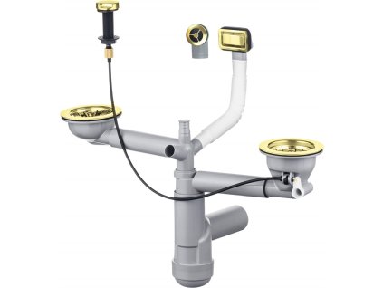 Siphon for 1.5- and 2-bowl granite sink - Space-Saver