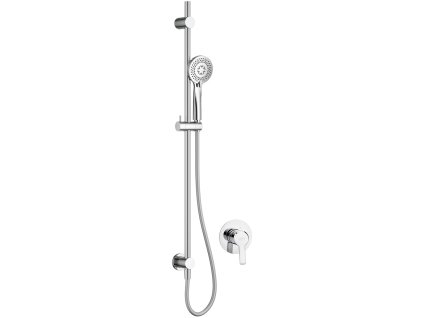 Concealed shower set with rail