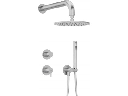 Concealed shower set with overhead shower