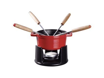 Mini fondue set Staub - 10 cm, Red