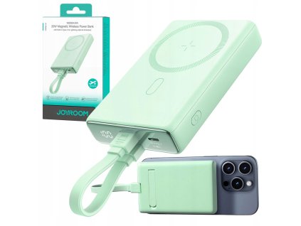 Powerbank Joyroom JR-PBM01 10000mAh 20W 1x USB-C 2x Lightning zielony + kabel