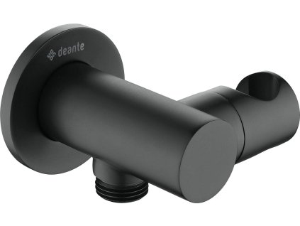 Round angled connector with handset holder