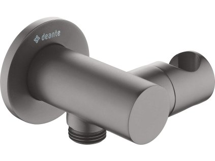 Round angled connector with handset holder