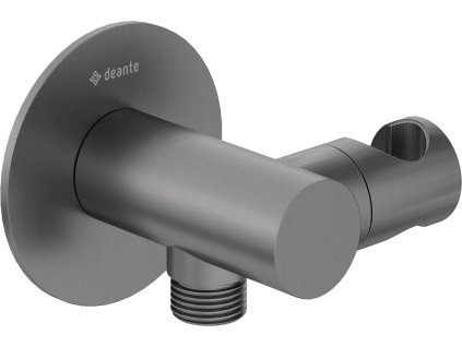 Round angled connector with handset holder