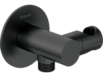 Round angled connector with handset holder