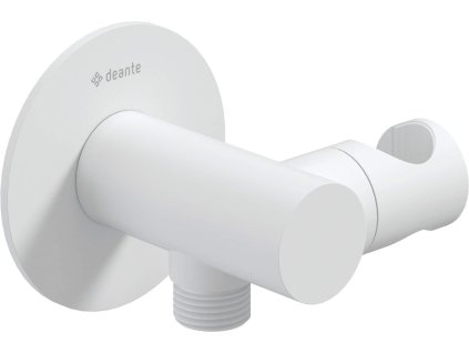 Round angled connector with handset holder