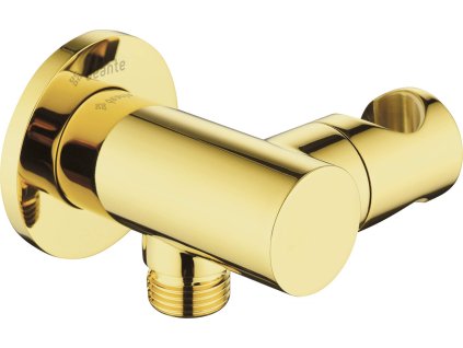 Round angled connector with handset holder