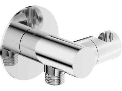 Round angled connector with handset holder