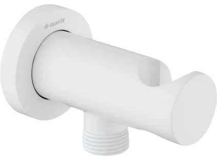 Round angled connector with handset holder