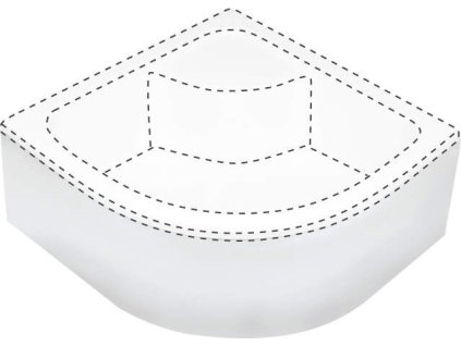 Shower tray cover semicircular 90x90 cm