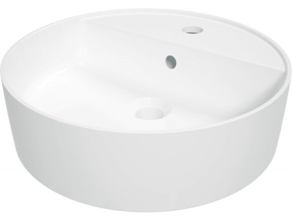 Countertop ceramic washbasin with space for a tap
