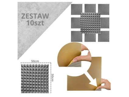 DNA AM2 GY acoustic panel set of 10 pcs. grey