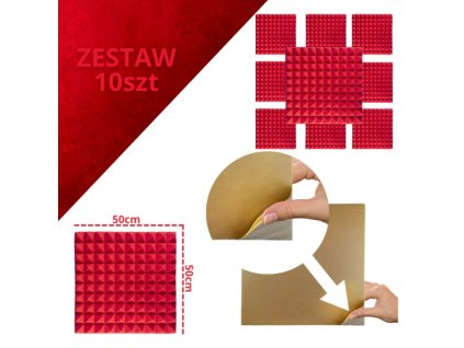 DNA AM2 RD acoustic panel set of 10 pcs. red