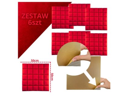 DNA AM5 RD acoustic panel set of 6 pcs. red