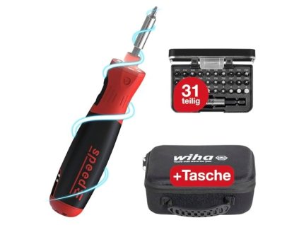 Speede® PocketDrive electric screwdriver with bit cassette and bag